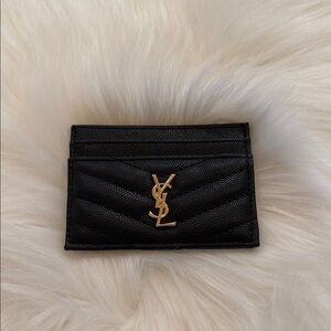 Gorgeous Black Card Holder with Gold Logo